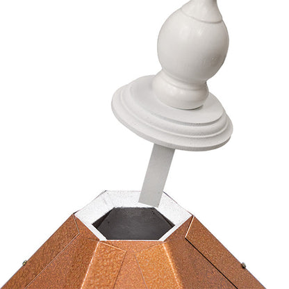 Azalea Bird Feeder with Hammered Copper Colored Metal Roof