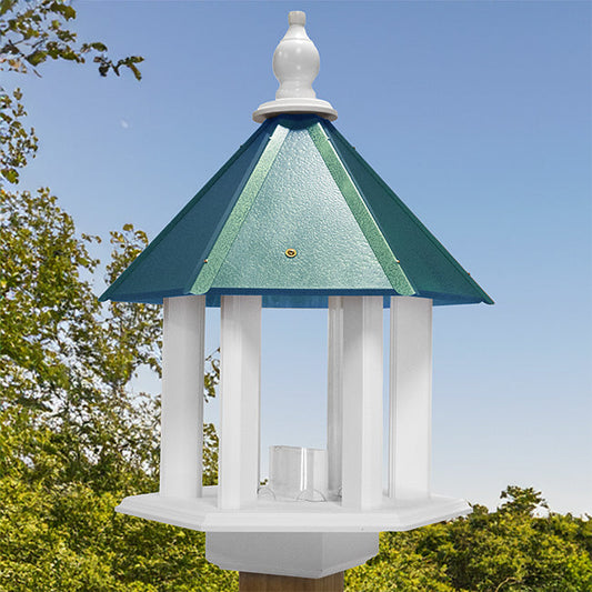 Azalea Bird Feeder with Verdigris Colored Metal Roof - BIRDLOVER