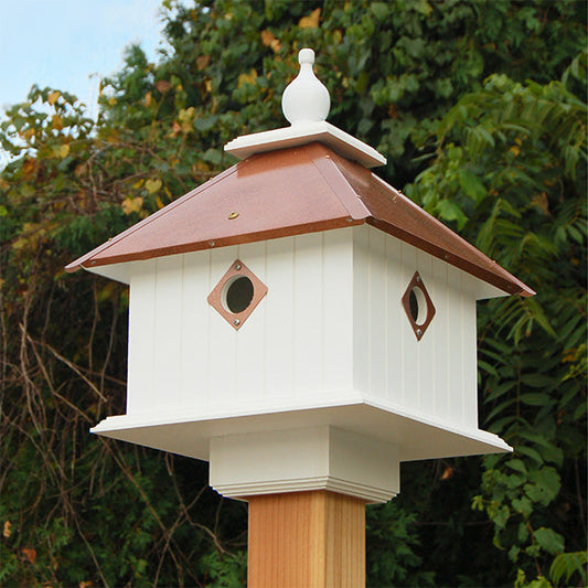 Carriage Bird House with Hammered Copper Colored Metal Roof - BIRDLOVER