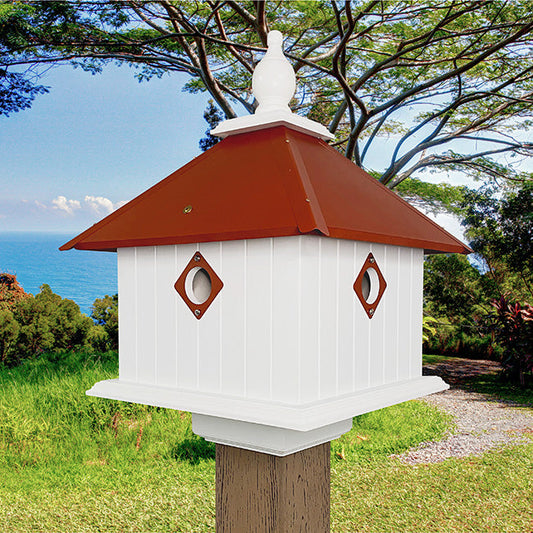 Carriage Bird House with Redwood Colored Roof - BIRDLOVER
