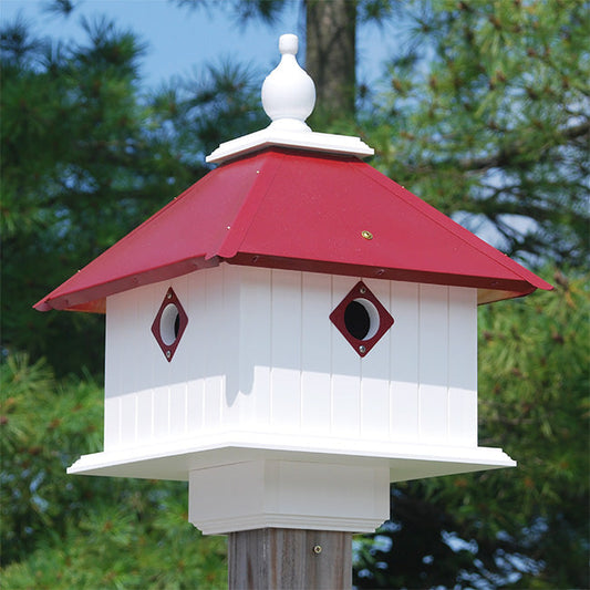 Carriage Bird House with Merlot Red Roof - BIRDLOVER