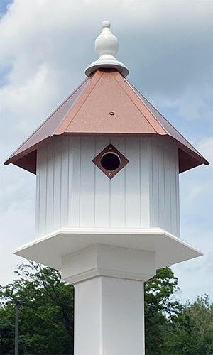 Gardenia Bird House with Hammered Copper Colored Metal Roof - BIRDLOVER