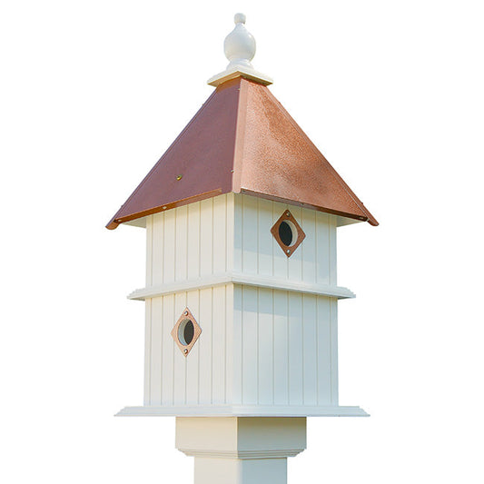 Holly Bird House with Hammered Copper Colored Metal Roof - BIRDLOVER