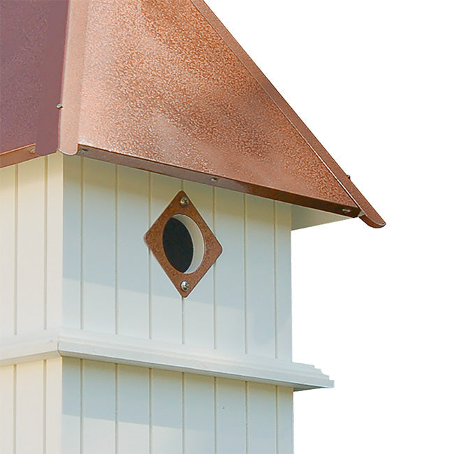 Holly Bird House with Hammered Copper Colored Metal Roof