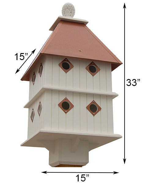 Manor Bird House with Hammered Copper Colored Roof