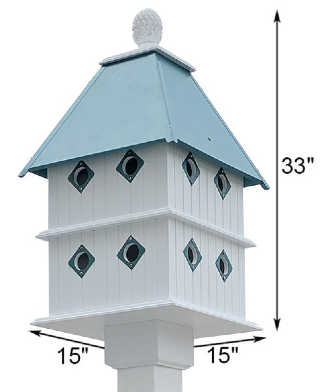 Manor Bird House with Verdigris Roof