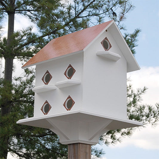 Purple Martin Mansion with Hammered Copper Colored Roof - BIRDLOVER
