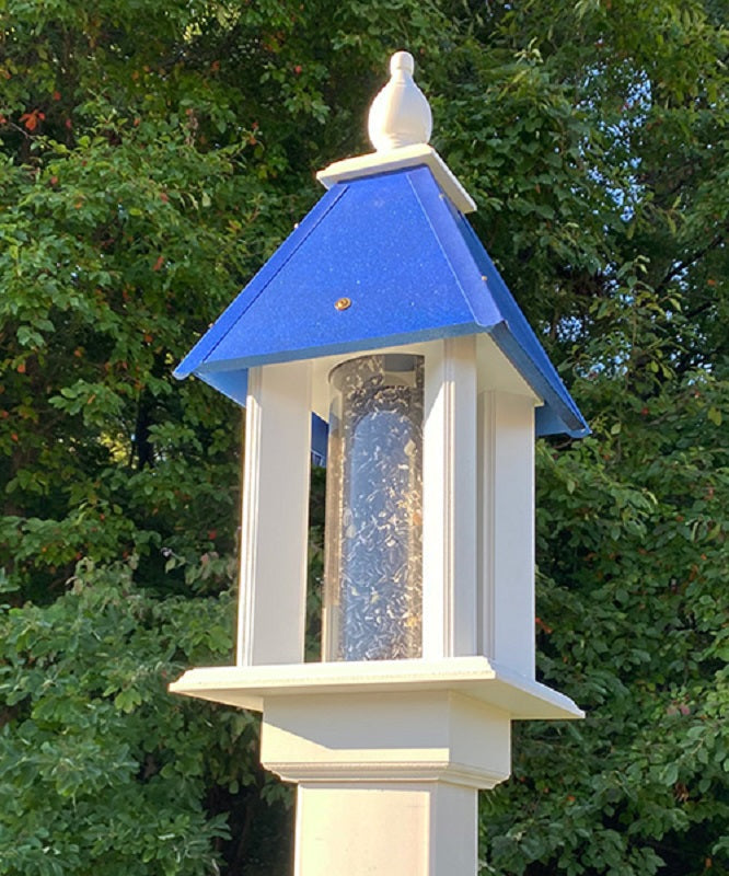 Pavilion Bird Feeder with Cobalt Blue Roof