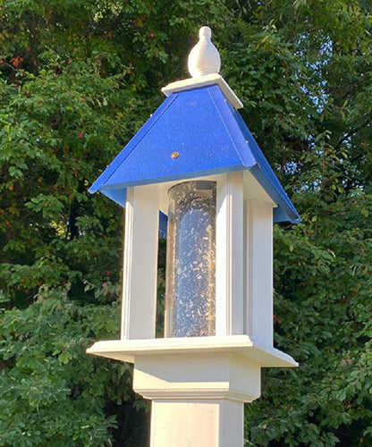 Pavilion Bird Feeder with Cobalt Blue Roof