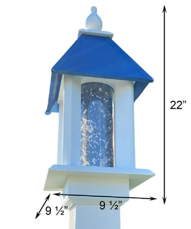 Pavilion Bird Feeder with Cobalt Blue Roof