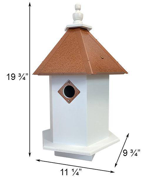 Sycamore Bird House with Hammered Copper Colored Roof
