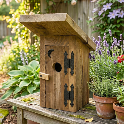 Amish Made Outhouse Rustic Birdhouse