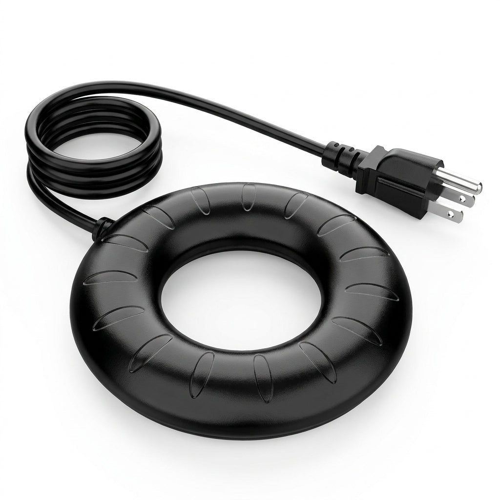 70W Cast Aluminum Ring Submersible Bird Bath Heater De-Icer 5.24 inch in Matte Black on pure white background - BIRDLOVER