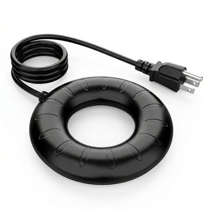 70W Cast Aluminum Ring Submersible Bird Bath Heater De-Icer 5.24 inch in Matte Black on pure white background - BIRDLOVER