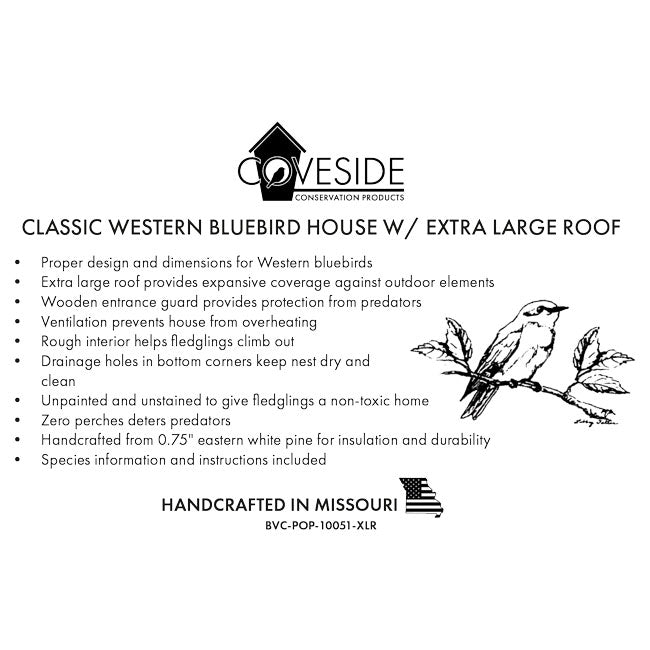 Classic Western Bluebird House w/ Extra Large Roof