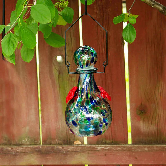 Solar LunaLite Vase Hummingbird Feeder, Saturn, 16 oz.
