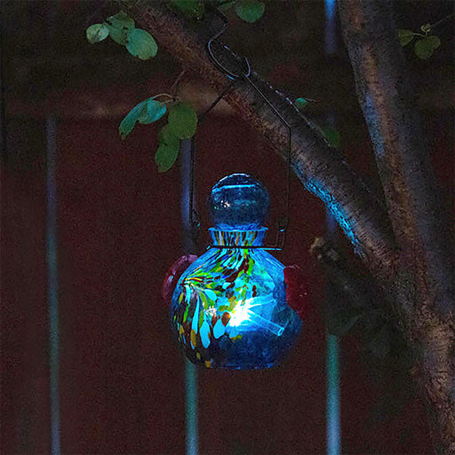 Solar LunaLite Globe Hummingbird Feeder, Blue, 16 oz.