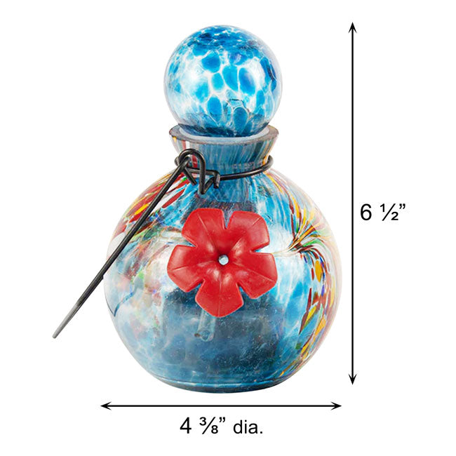 Solar LunaLite Globe Hummingbird Feeder, Blue, 16 oz.