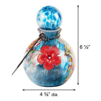 Solar LunaLite Globe Hummingbird Feeder, Blue, 16 oz.