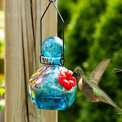 Solar LunaLite Globe Hummingbird Feeder, Blue, 16 oz.