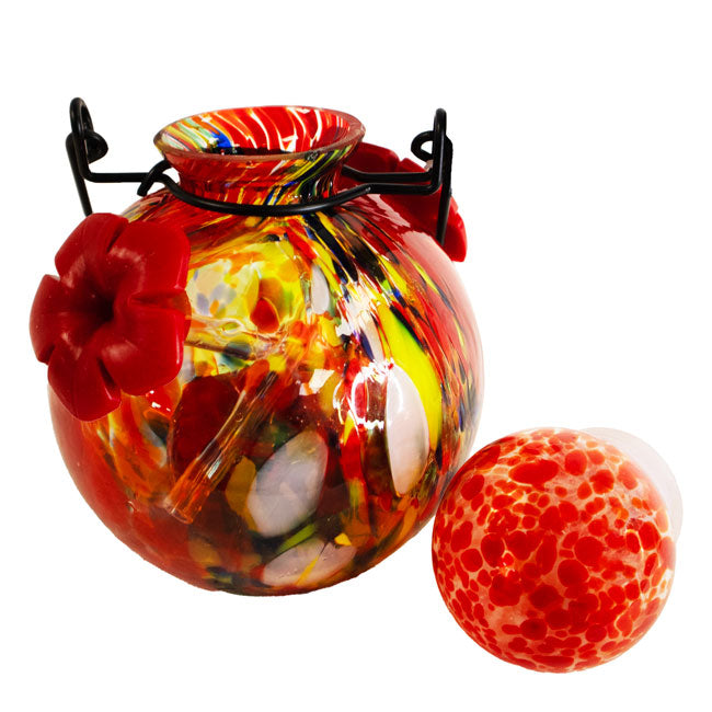 Solar LunaLite Globe Hummingbird Feeder, Red, 16oz.