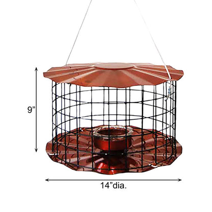 Caged Bluebird Feeder, Copper Colored