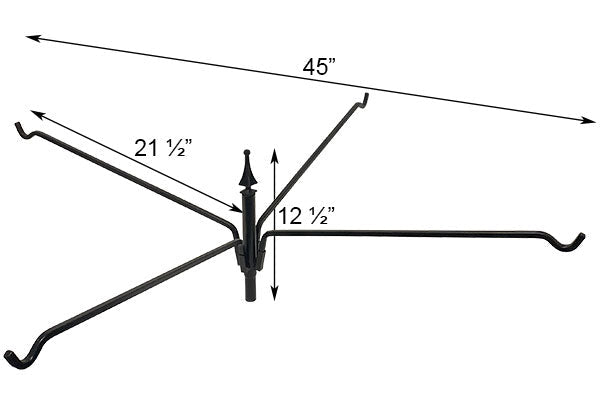 Four Arm Extended Reach Hanger, Black, 45"