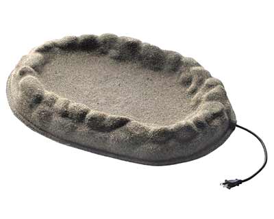 Farm Innovators Four Seasons Sand Coated Heated Ground Bird Bath