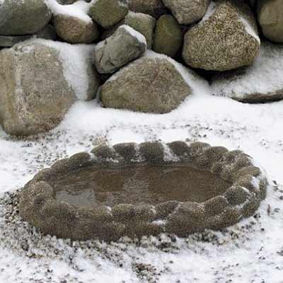 Farm Innovators Four Seasons Sand Coated Heated Ground Bird Bath