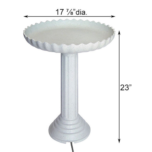 Farm Innovators Scalloped Heated Bird Bath and Pedestal - BIRDLOVER