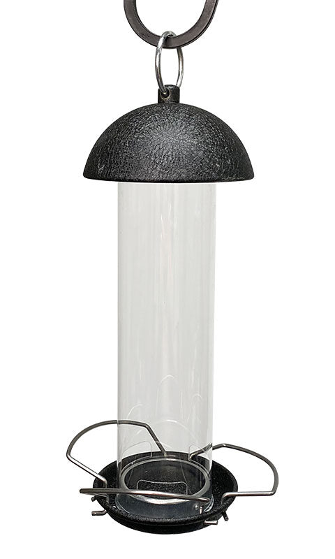 Birding Pole with Two Bird Feeders, Black, 7'1.5"