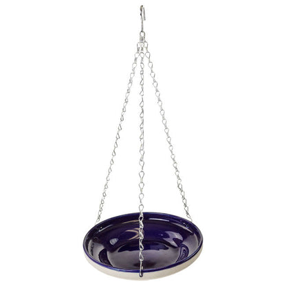 Glazed Bird Bath, Blue
