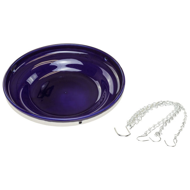 Glazed Bird Bath, Blue