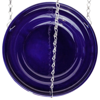 Glazed Bird Bath, Blue