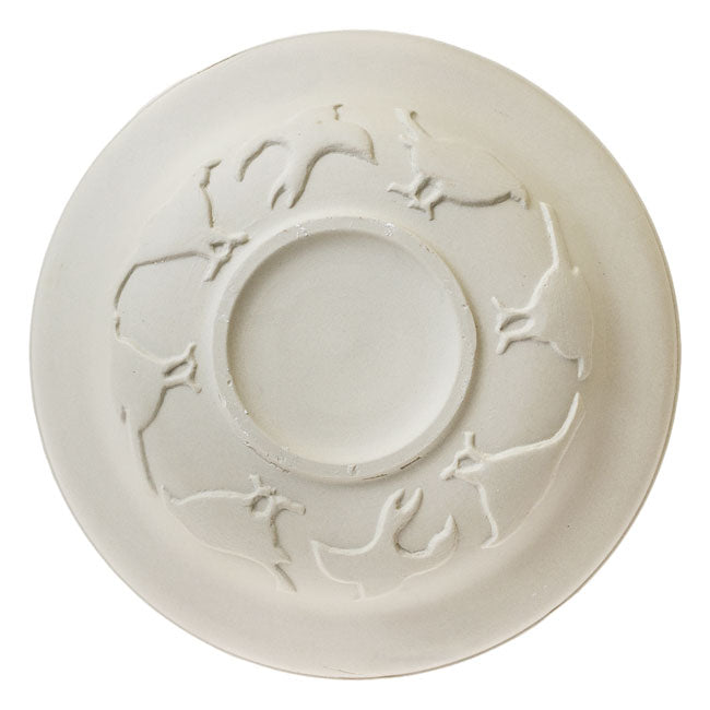 Glazed Bird Bath, Blue