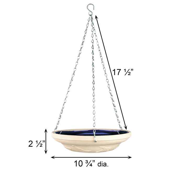 Glazed Bird Bath, Blue