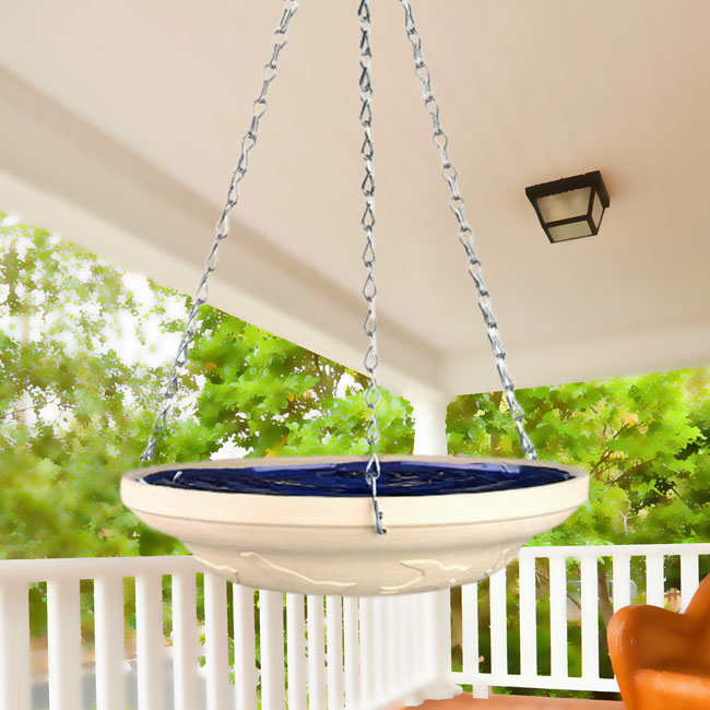 Glazed Bird Bath, Blue