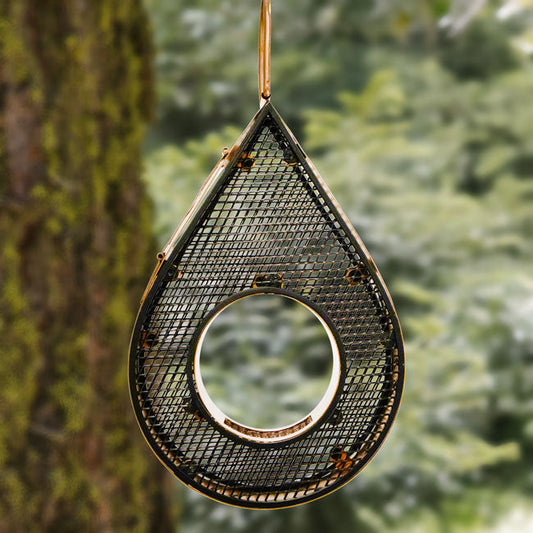 Mesh Raindrop Bird Feeder, Polished Copper - BIRDLOVER