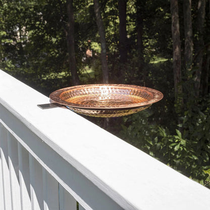 Deck Mount Copper Bird Bath, 13.5"