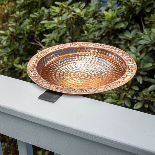 Deck Mount Copper Bird Bath, 13.5" - BIRDLOVER