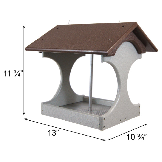 Recycled Plastic Suet Log Feeder, Brown & Gray