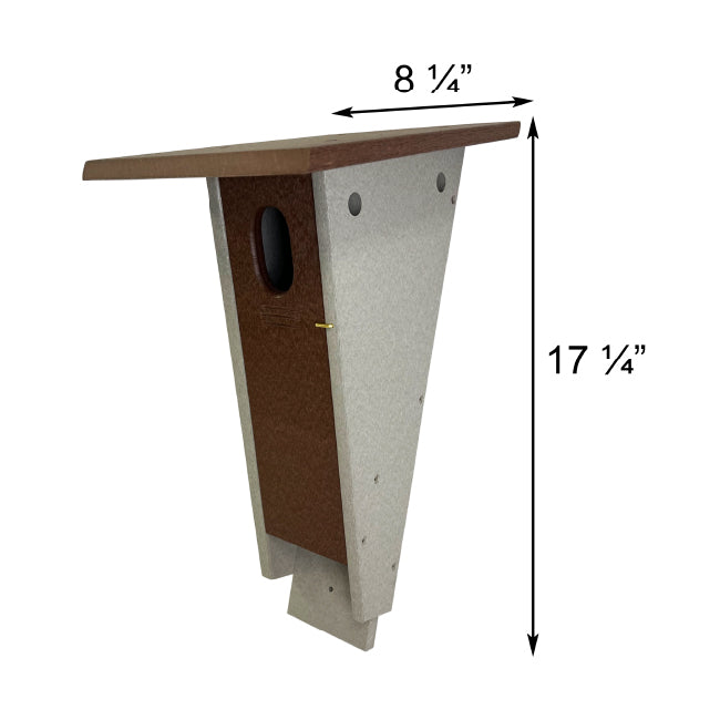 Recycled Plastic Slant-Front Bluebird House, Brown