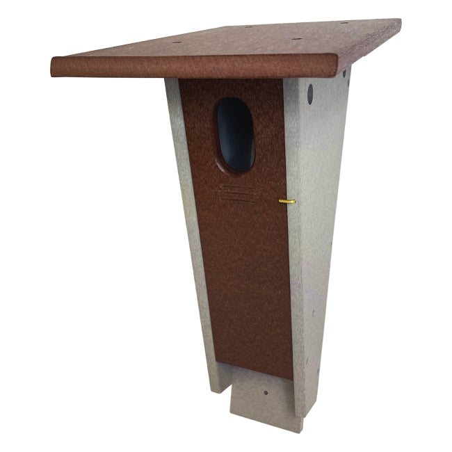 Recycled Plastic Slant-Front Bluebird House, Brown