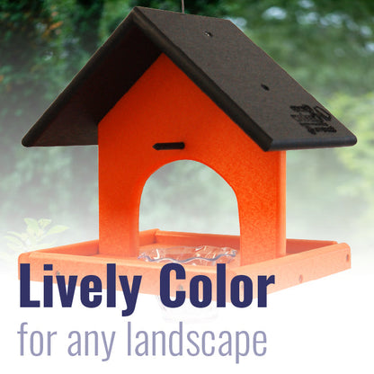 Recycled Plastic Single Oriole Feeder, Black/Orange