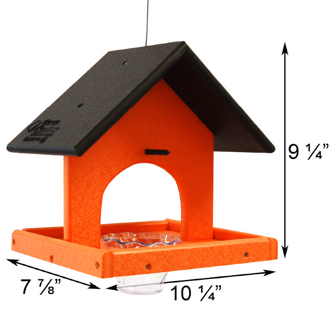Recycled Plastic Single Oriole Feeder, Black/Orange