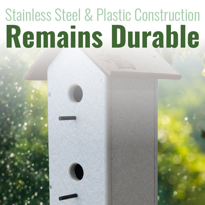 Recycled Plastic Triple Wren House, Vertical