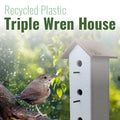 Recycled Plastic Triple Wren House, Vertical - BIRDLOVER