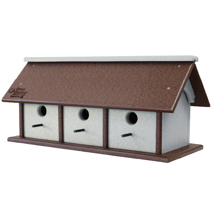 Recycled Plastic Triple Wren House, Horizontal