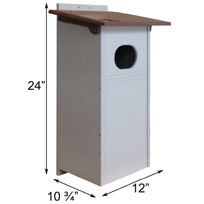 Recycled Plastic Wood Duck House, Brown and Gray