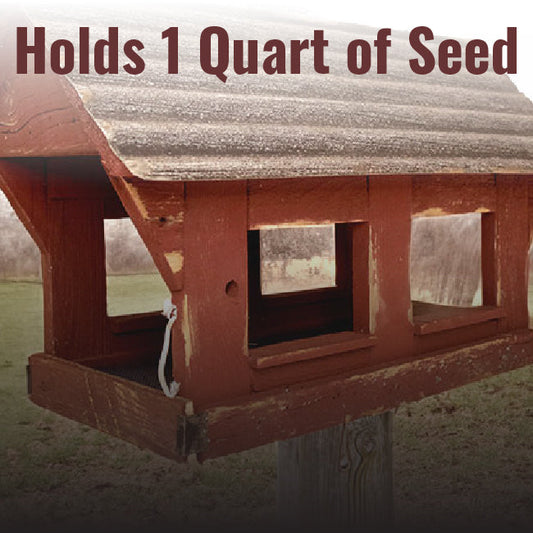 Covered Bridge Bird Feeder, Red - BIRDLOVER